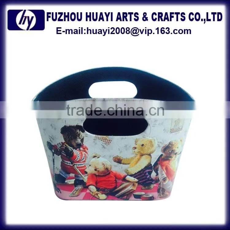 wholesale fancy craft foldable leather storage basket various kind of basket