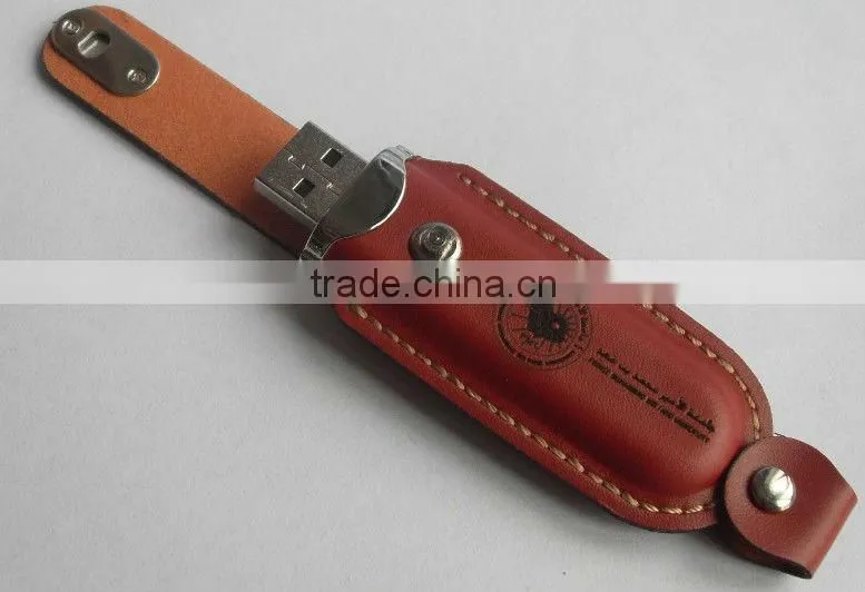 4GB,8GB Keyring style corporate gift button leather usb