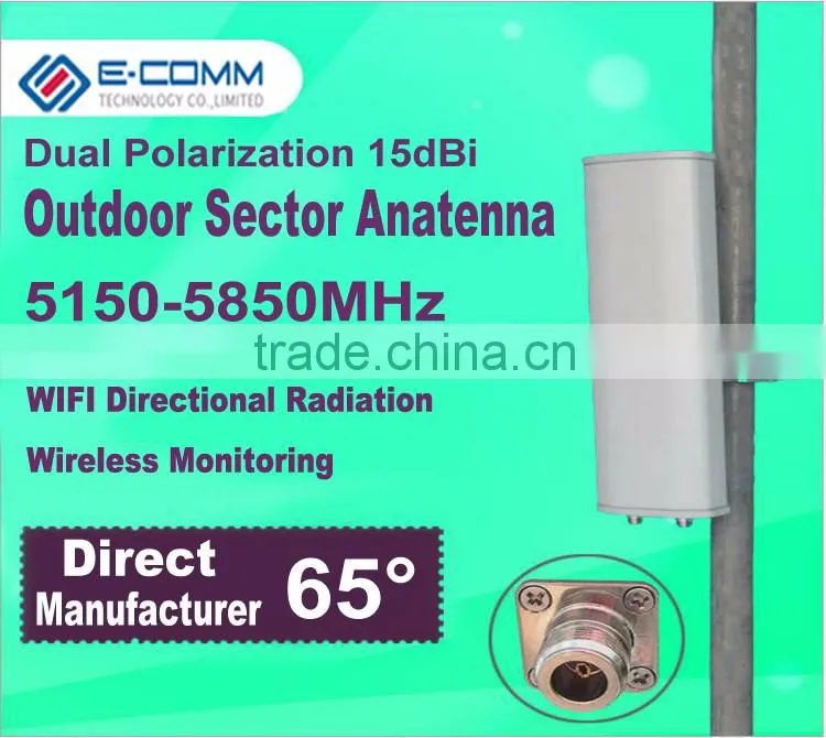 5.8Ghz 15dBi outdoor directional sector dual polarization panel MIMO antenna for WLAN/WIFI transmitting and receiving
