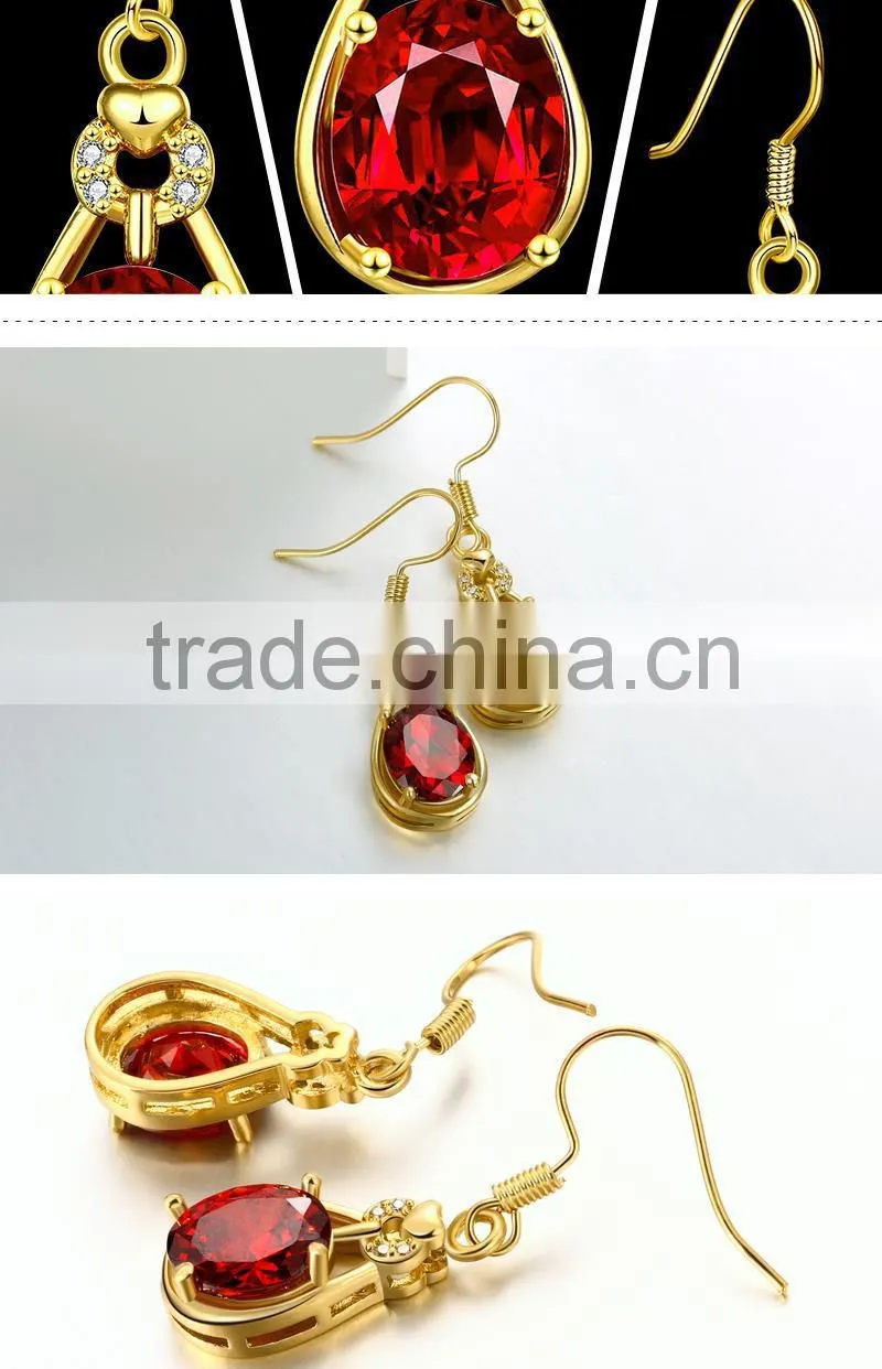 2015 latest fashion jewellery indian gold crystal drop earrings