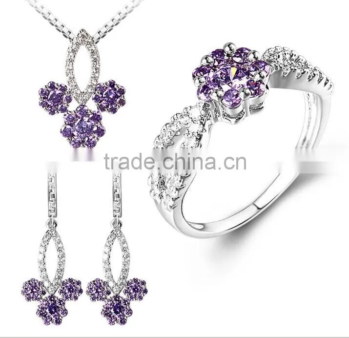 2015 fashion Bling 18k gold plated necklace set china wholesale jewelry set