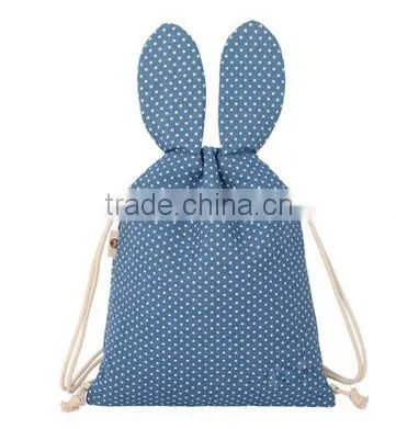 pattern canvas drawstring backpack for girl