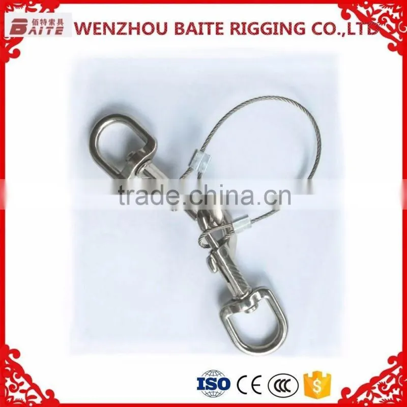 2mm Stainless steel wire rope with snap hook , stainless steel wire rope with quick link in rigging hardware manufacturer