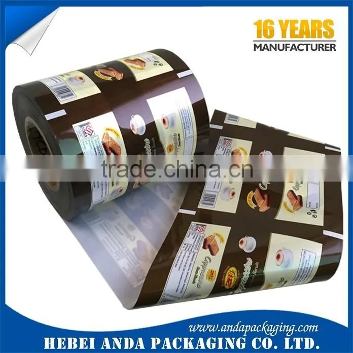 Heat Sealing Plastic Snack Food Packaging/ Biscuit Packaging Plastic Film Roll