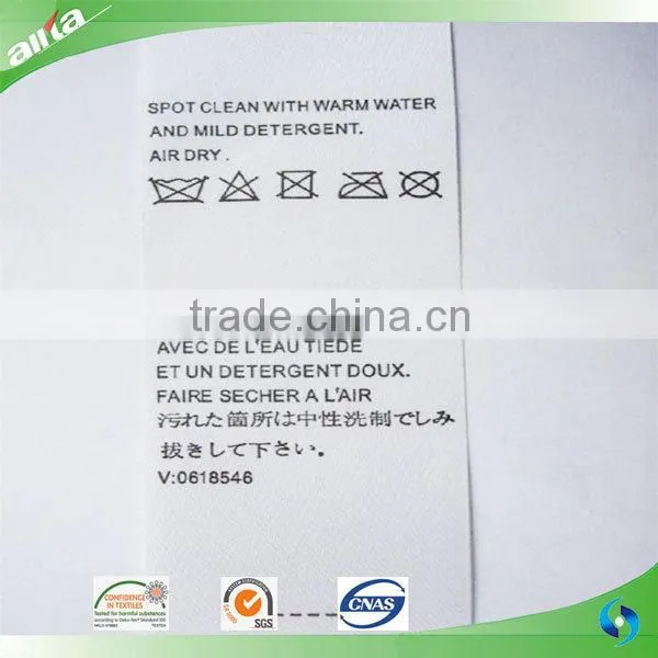 Eco-friendly High Quality Custom non woven fabric printed labels for garment
