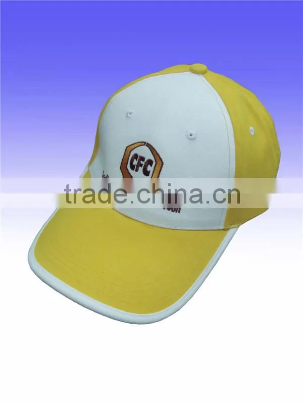 wholesale promotion cheap fancy white yellow baseball caps