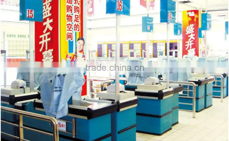 2015 Supermarket Checkout Counter with conveyor belt