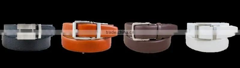 Reversible buckle cowhide leather belt