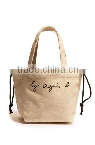 Customized canvas tote insulated drawstring lunch bag