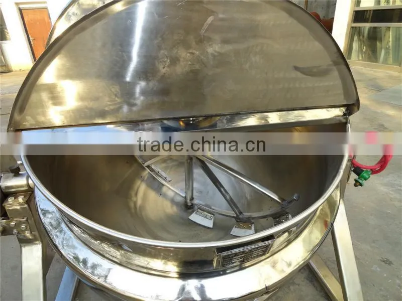 tiling gas heating jacketed kettle with mixer