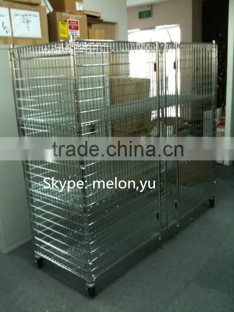 Chrome Wire Mesh Security Cage for Clean Room,Wire Shelving Cage