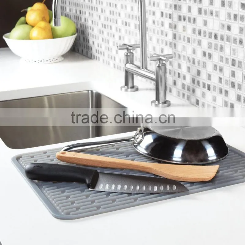 Competitive Factory Price Non-slip Silicone Drying Mat Kitchen Dish Sink Mat