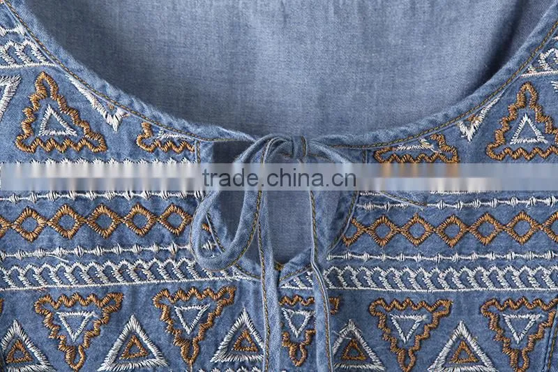 2015 fashion high quality Most Fashion short sleeve denim halter dress For Women ladies Europe Casual Dress women dresses