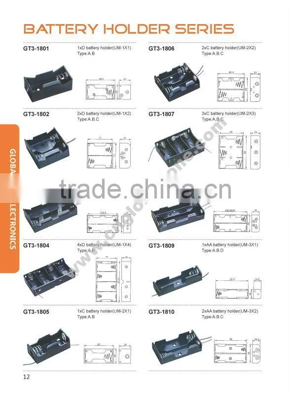 GT3-1811 2aa battery holder power tools battery case plastic battery case moulding