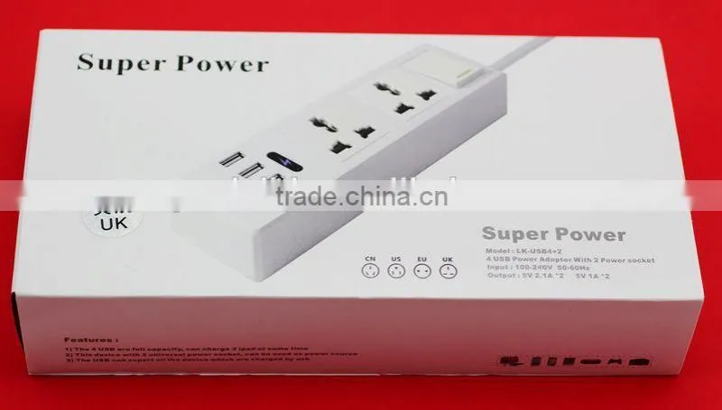2015 new product 4 USB port electtial extension socket OEM accepted