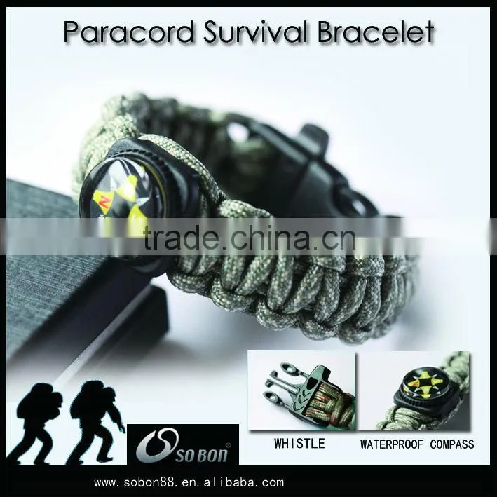 Multi Role Survival Kit String Bracelet with Compass