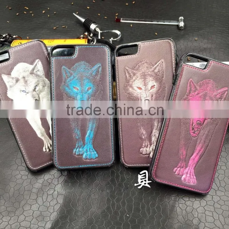 Luxury 3D Wolf SLIM PU Leather Case Cover For Apple iPhone 6 6S & 6 PLUS