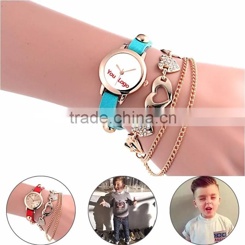 Braided Leather Women Bracelet Custom Made Watches relogio personalizado
