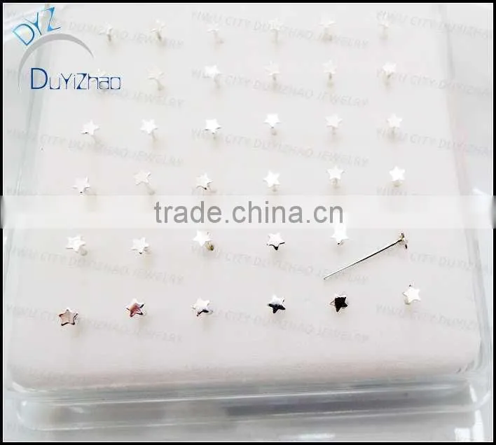 gold map shape sterling silver nose pins
