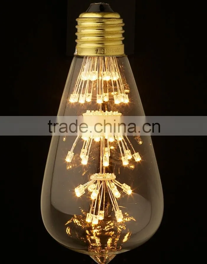 China supplier Vintage edison bulb 3W E27 led filament bulb