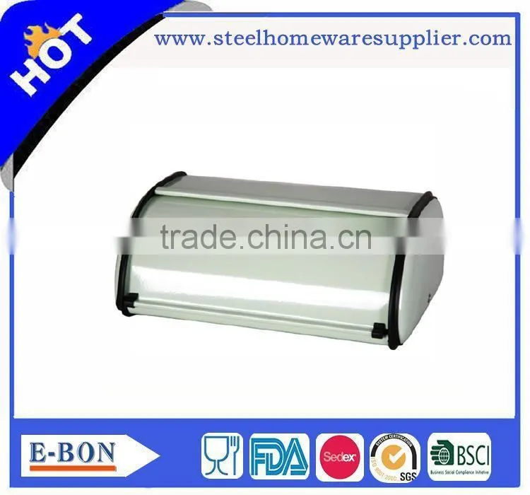 Colorful high quality stainless black steel bread bin