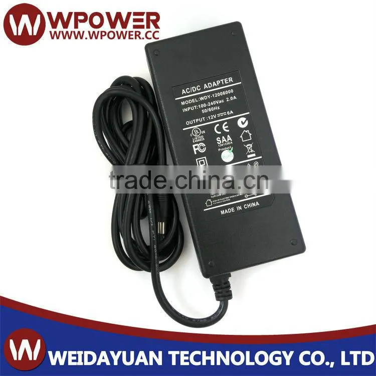 CE UL KC 12V 6A Desktop DC adapter supply with good quality