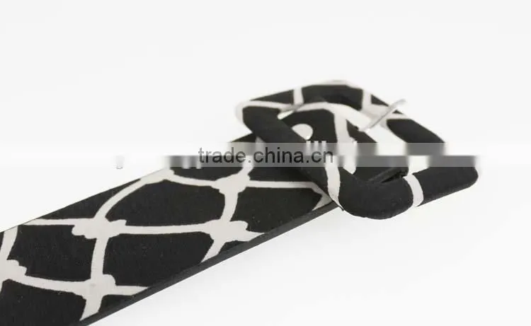NEW design pu casual dresses belt for women with fashion printed cloth