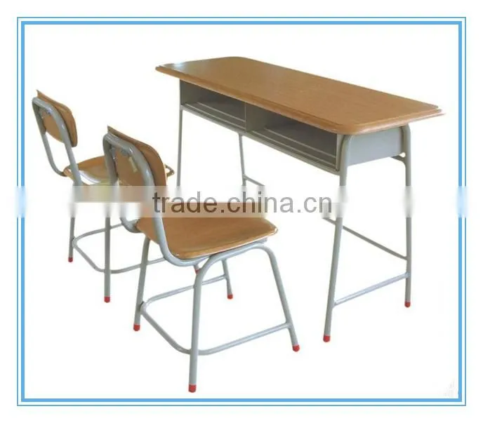 Wooden Werzalit Student Double Desk And Chair Set for primary student TF-8506