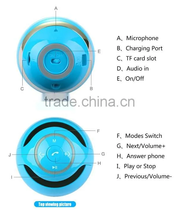 Portable Christmas Mini Ball LED Light Speaker Bluetooth Wireless Speaker With Hands-free Call