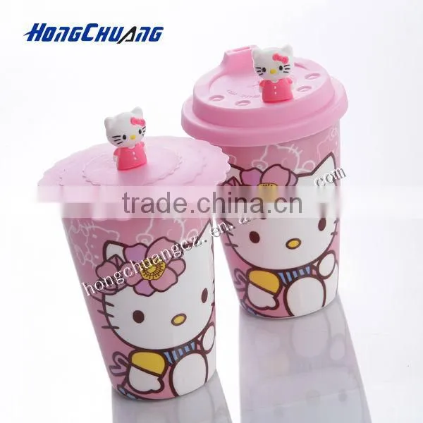 porcelain coffee mug with lid