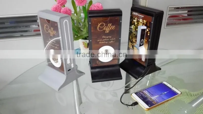 Unique design restaurant cell phone charging dock station for coffe shop, KTV, Bar, Hotel lobby with 4 port output charger