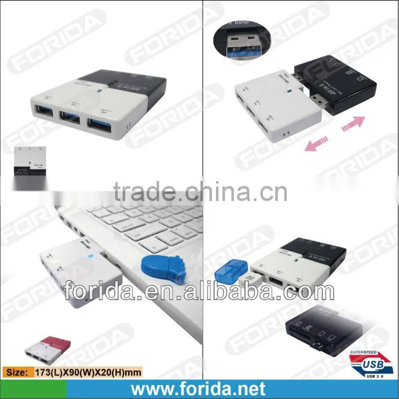 3 ports hub & 4 slots card reader SD/MS/M2/TF-usb 3.0 combo card reader