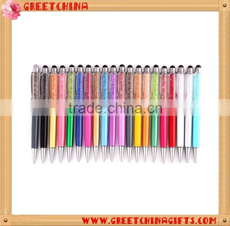 Crystal metal ball point pen and touch pen