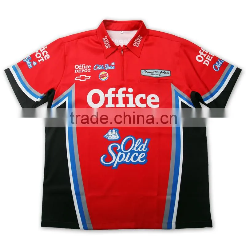 Custom Motor Wear Sublimation Racing Shirt pit Crew Shirt