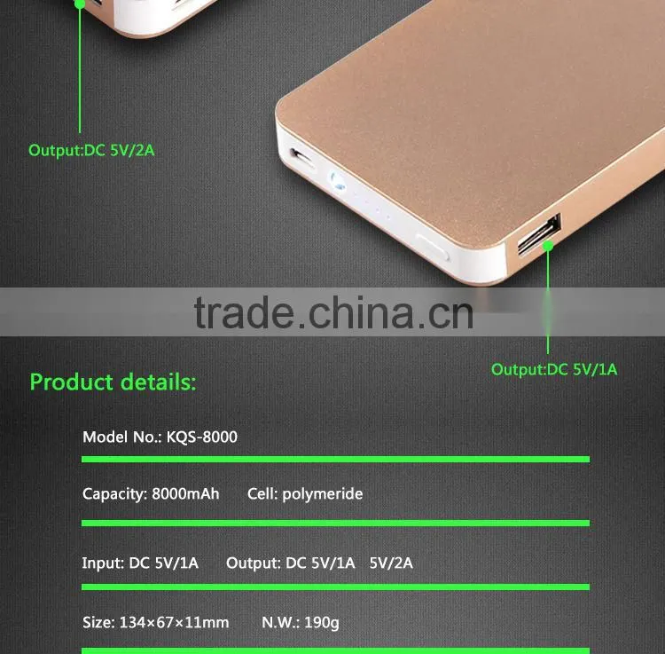 new product game external battery 8000mah cell phone power bank