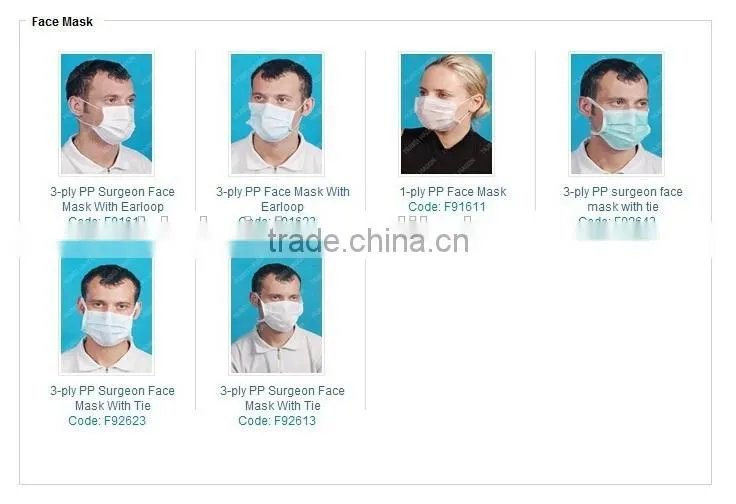 2015 Disposable specification non woven face mask