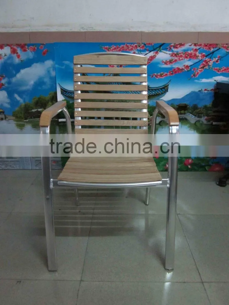 Comfortable high back wood mental stacking armrest bar chair YC094