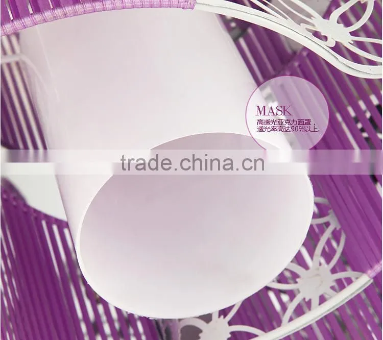 Nice Apperance Fabric Ceiling Lights E27 Base Purple Iron LED Ceiling Lights
