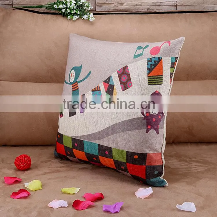 2015 korean music little people cute children cartoon office sofa cotton and linen pillowcases back cushion