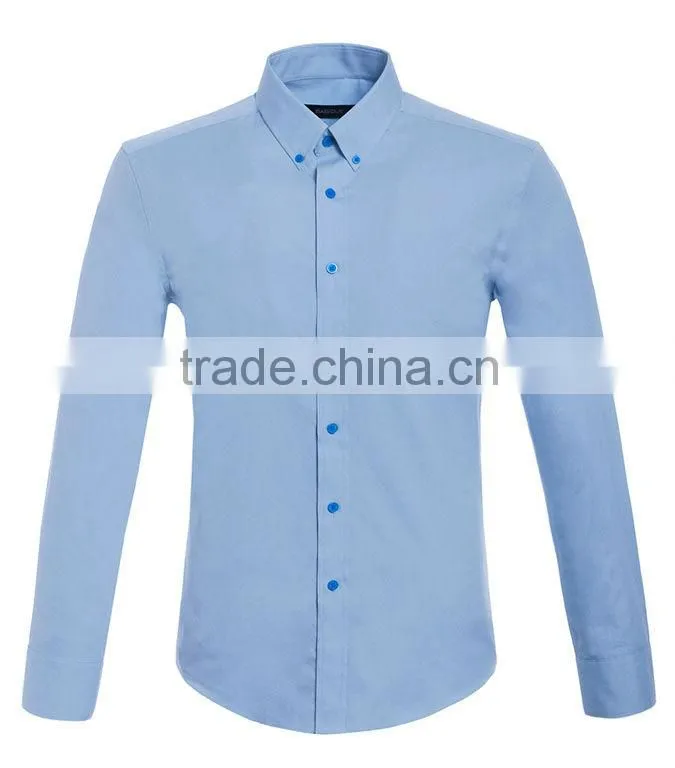 blue cotton twill fashion men shirts
