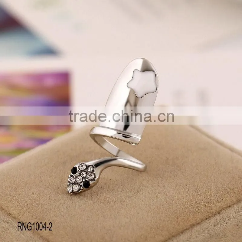 2016 Fshion hollow double cross diamond gold and silver unique friendship rings