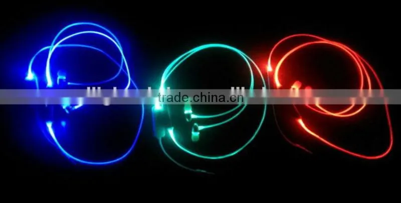 LED Flash Earphone / LED light earphones / LED lighting Earphone