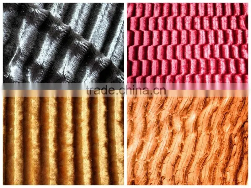 100% polyester high deep pile plush fleece fabric
