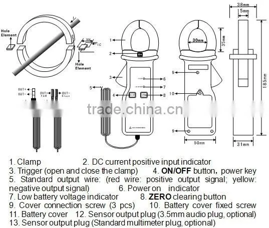 HZRC035AD Clamp AC/DC Current Sensor
