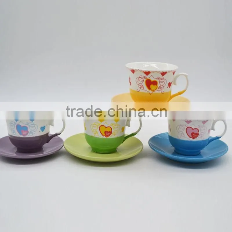 Ceramic mug and saucer tea cup coffee cup for homeuse