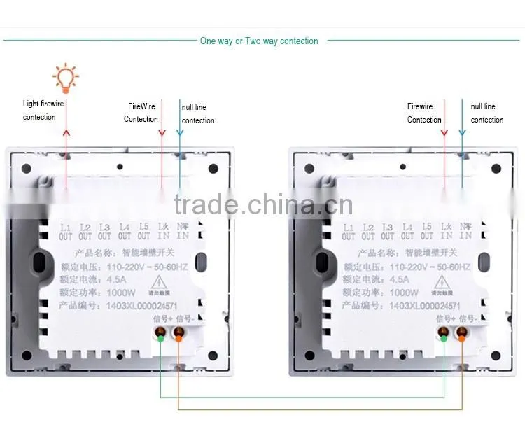 3 gang smart touch screen wall plate light switch 1000w