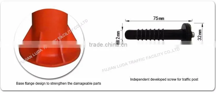 Heat-resistant traffic safety posts with flange design
