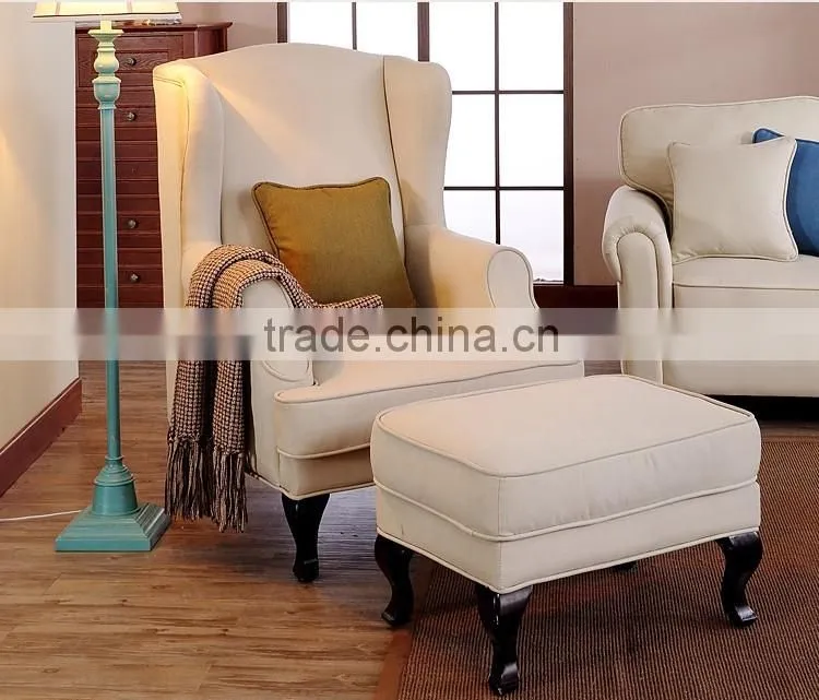 modern nordic style fabric upholstered armchair with wooden legs for living room furniture