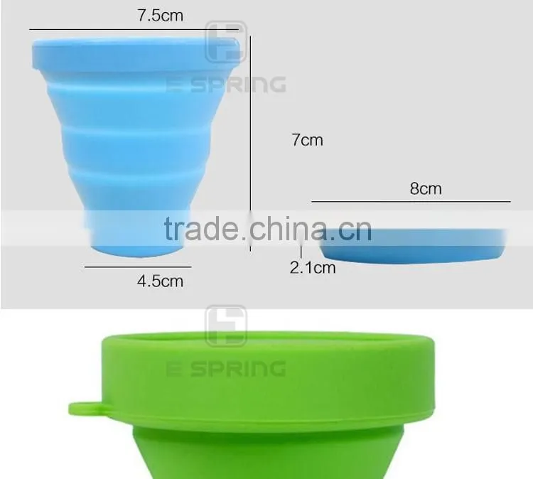 Mini retractable silicone cup silica gel outdoor travel portable cups Travel Folding Cup