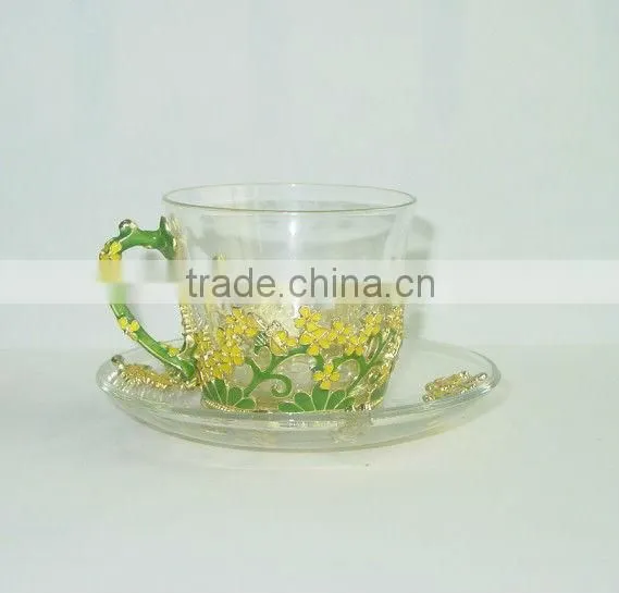 Little yellow flowers coffee cups set for home/hotel/bar couple cup set